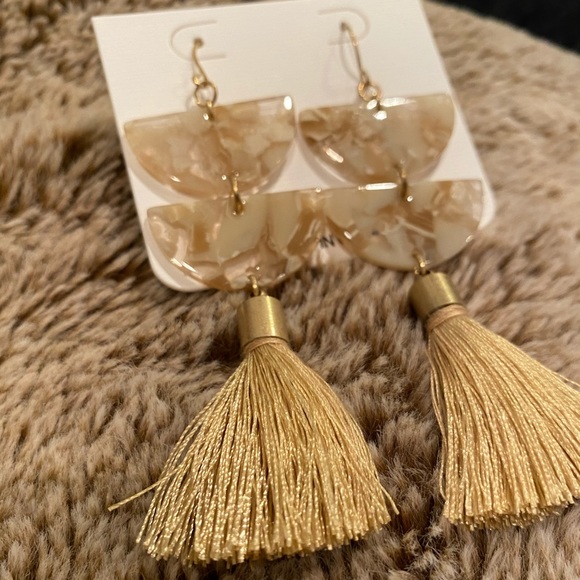 Marble Tassel Drop Earrings Trendy Summer NEW - Picture 5 of 5